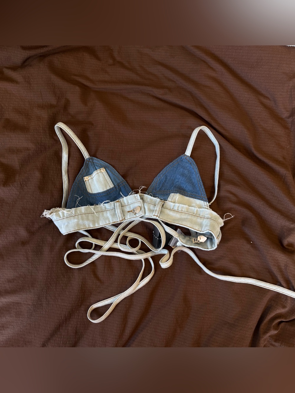 Denim Tie-Back Bra